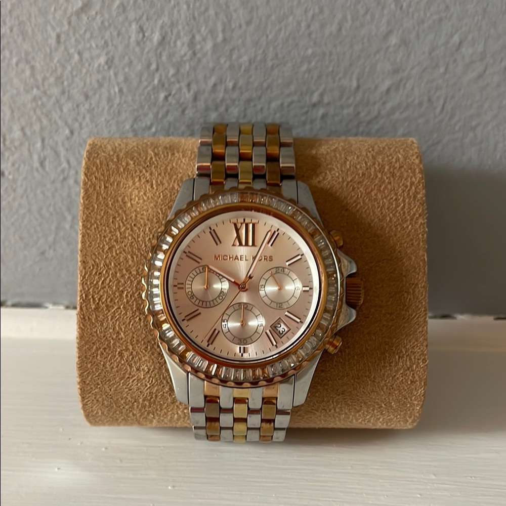 Michael Kors Three-Tone Gold, rose gold and Silver Watch